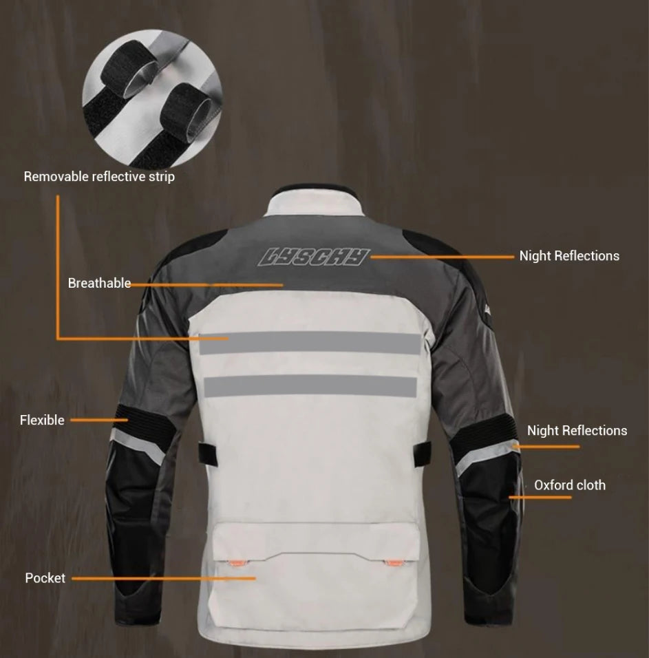 Motorcycle Jacket Motocross Jacket Pants Suit Waterproof Moto Jacket Racing Motorbike Jacket Riding Protection Men Women