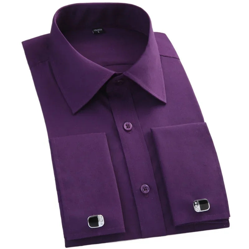 S~6XL satin plus size long sleeve shirt business casual dress shirt non-ironing wrinkle-resistant men's wholesale, men's shirts