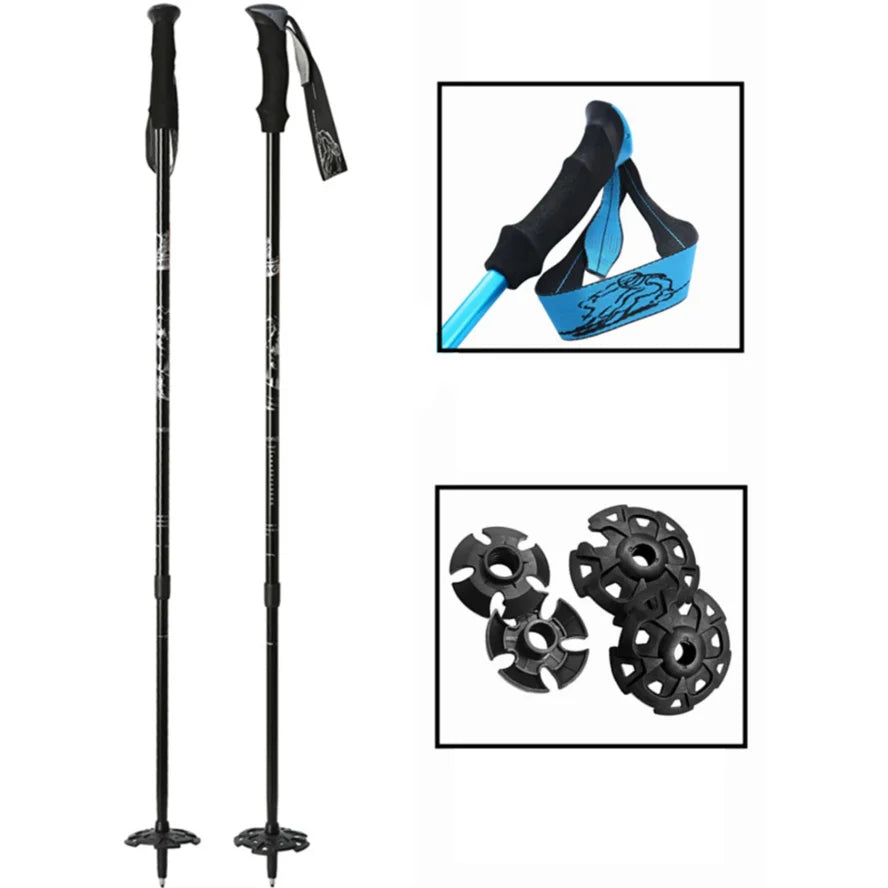 Skiing Pole Adjustable Trekking Poles for Outdoor Adventures Hiking Support Snowboarding Sturdy Walking Sticks for Mountains