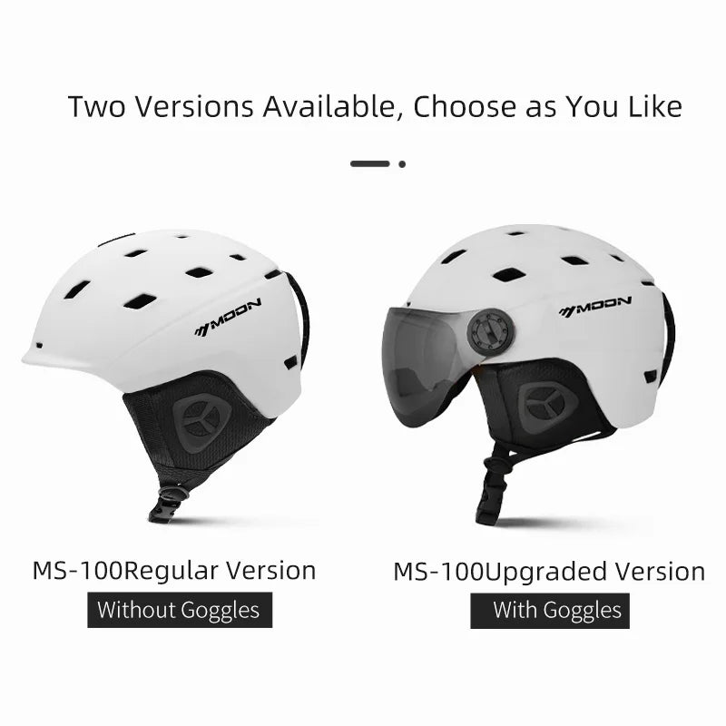 MOON-Professional Ski Helmet for Adult and Youth, Universal for Skateboard, Snowboard, Snow Equipment, Warm, Winter