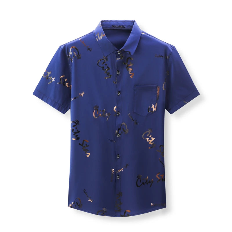 Men's Business Casual Short Sleeve Shirt New No Iron Wrinkle Resistant Top Easy Care Comfortable Fit for Office And Work