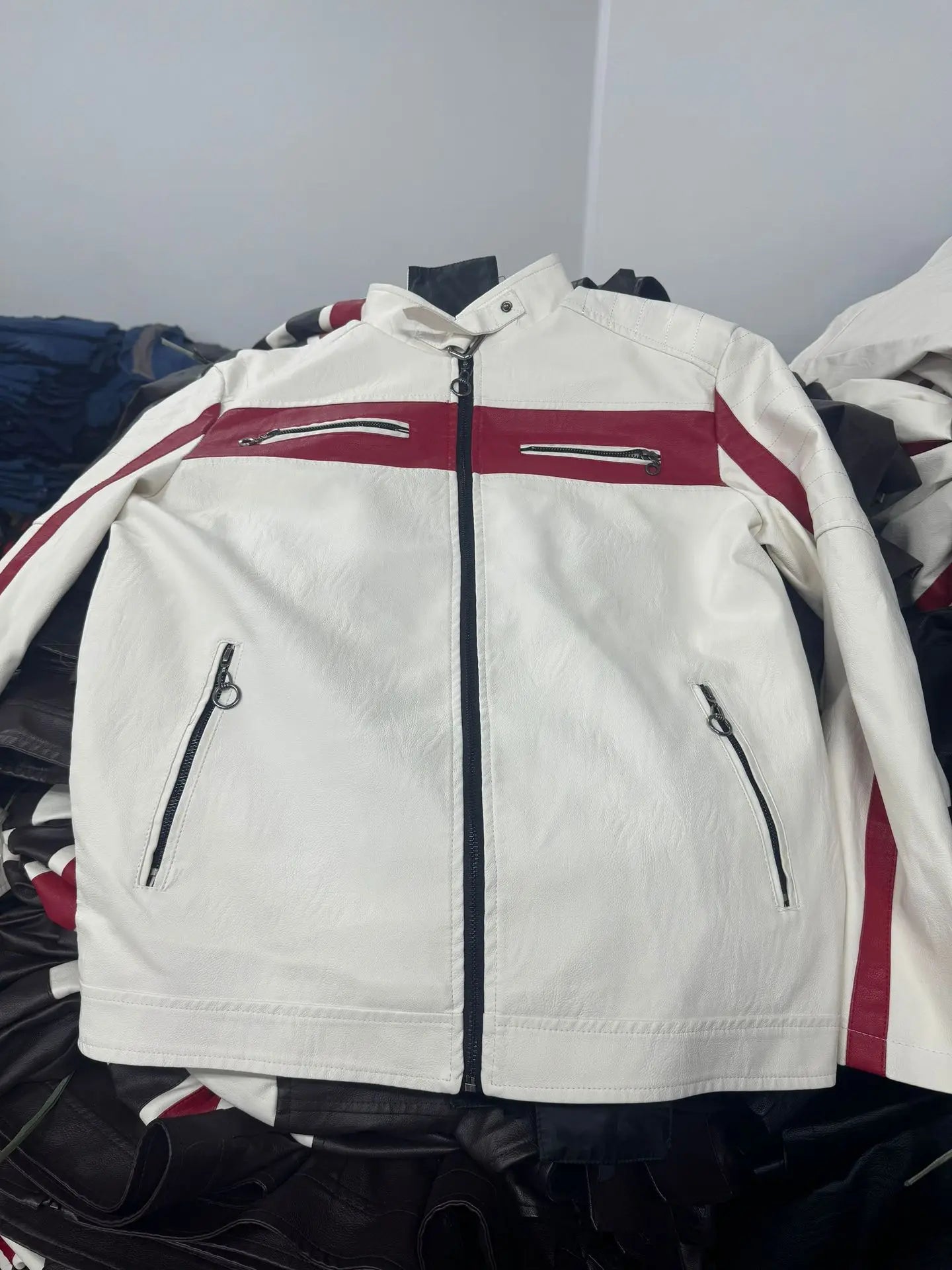 Men's Casual Biker PU Leather Jacket New 2025 Fashion Color Block British Style Motorcycle Jacket Men's Clothing Outerwear