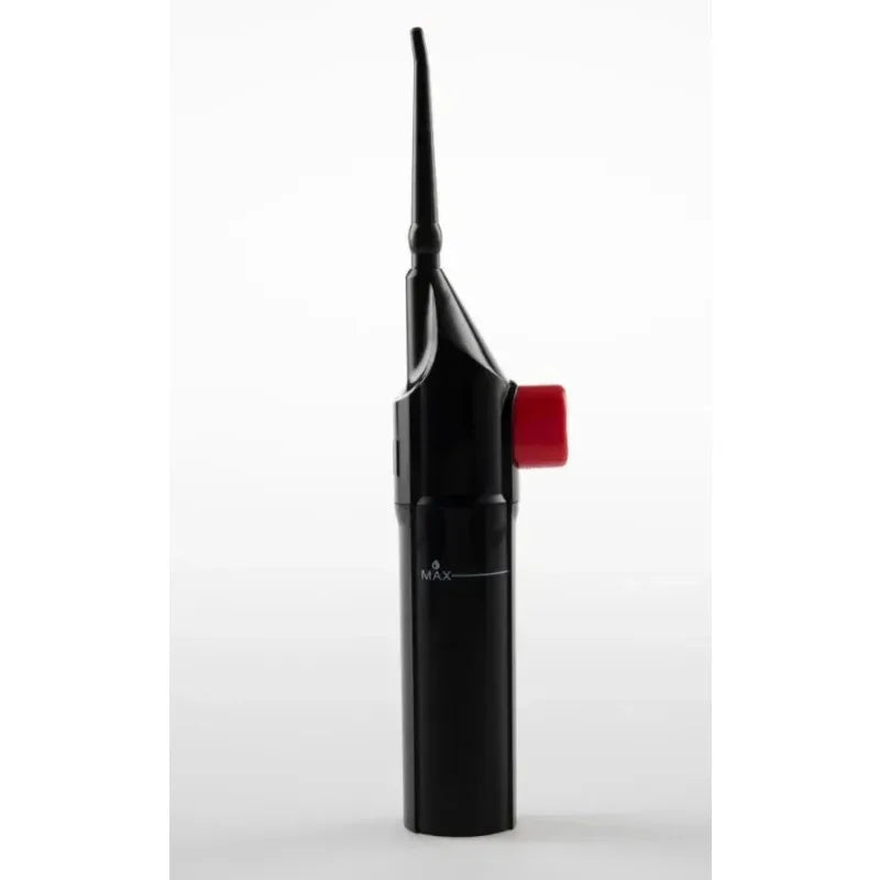 Portable high-pressure oral irrigator - manual tooth cleaner with grip, nozzle attachment for gum health