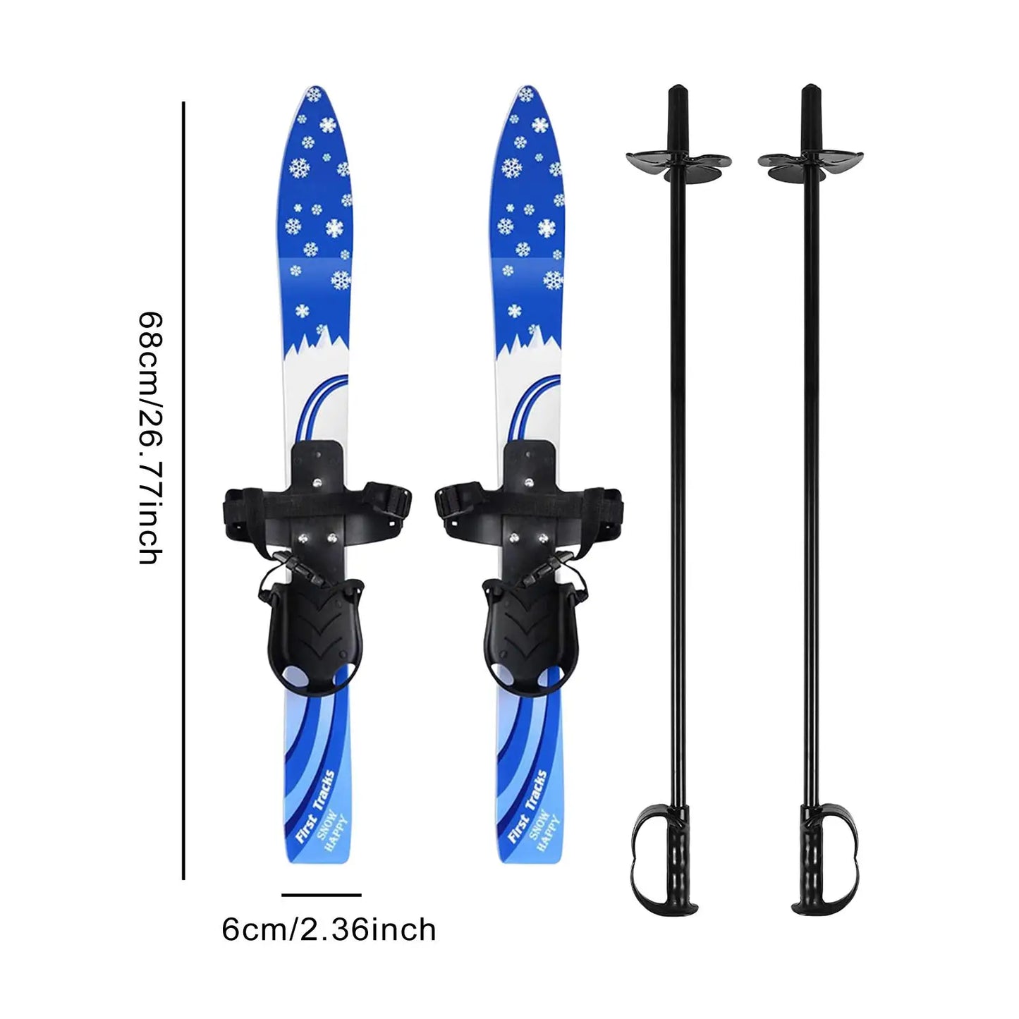 Snowblades Short Skis with Ski Poles with Bindings Snowboard Ski Board Sporting