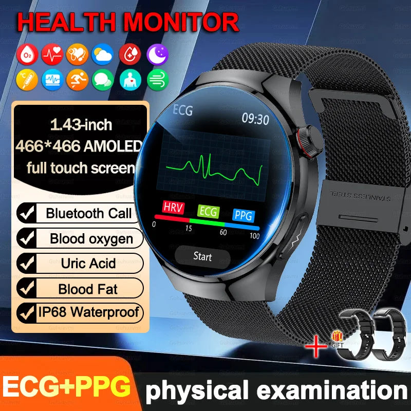 2026New high-end Smart Watch Men Women Health Measurement Blood Oxygen Bp physical examination call exercise ECG Smartwatch Man