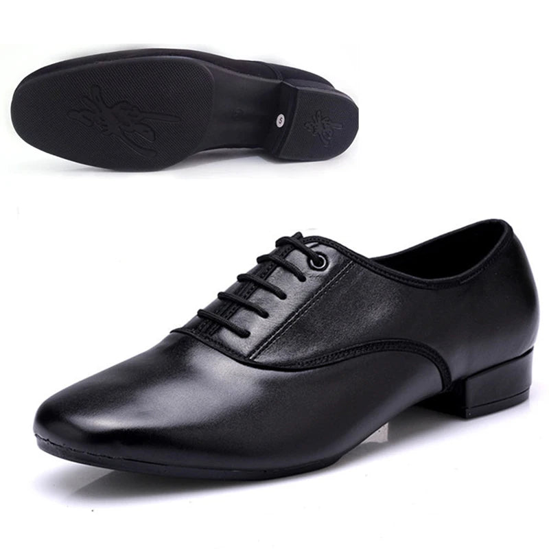 Leather Men Dance Shoes Sports Square Shoe for Men Adult Soft Dance Latin Shoes Modern Waltz Male Sneakers Increase