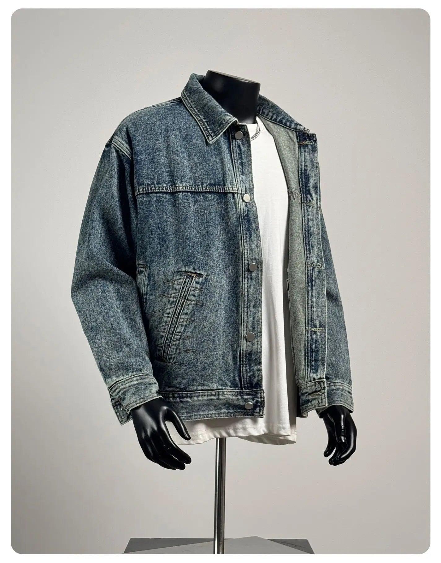 Loose Casual Men's Denim Jaet Spring Autumn New Sle Trendy Outerwear Workwear Classic Waed Cotton Polyester Blend