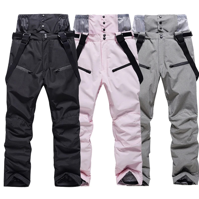 Winter Unisex Ski Pants Windproof Waterproof Snowboard Wear Outdoor Warm Snow Sports Pants Men Women Skiing Trousers