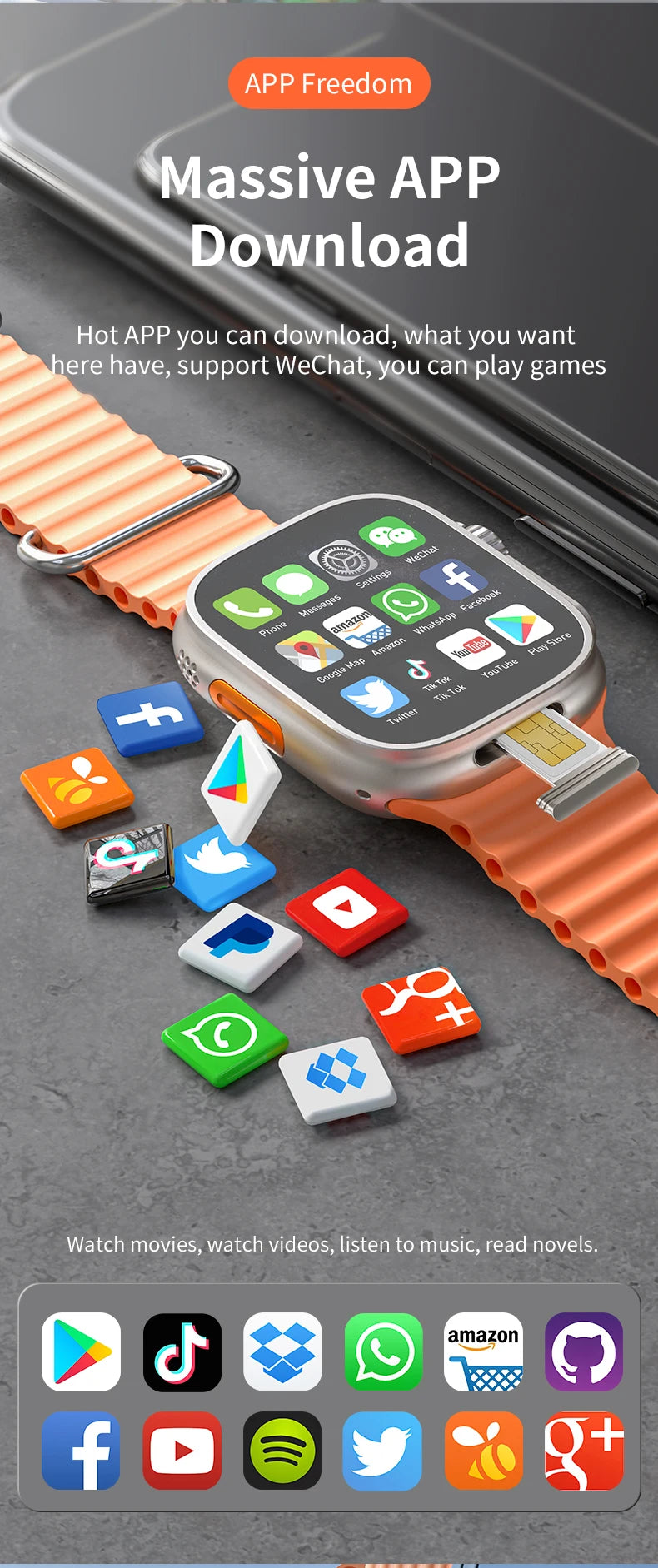 GoldenSpike S10 Ultra Max Smartwatch 5G Android Smart Watch With 2.26'' Amoled Screen 800W Rotary Camera Simcard Slot Video Call