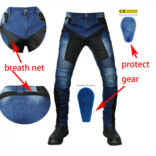 2024 New PK719 Upgrade Model Motorcycle Summer Riding Jeans With Breathable Net Knight CECertification Equipment Anti-fall Pants