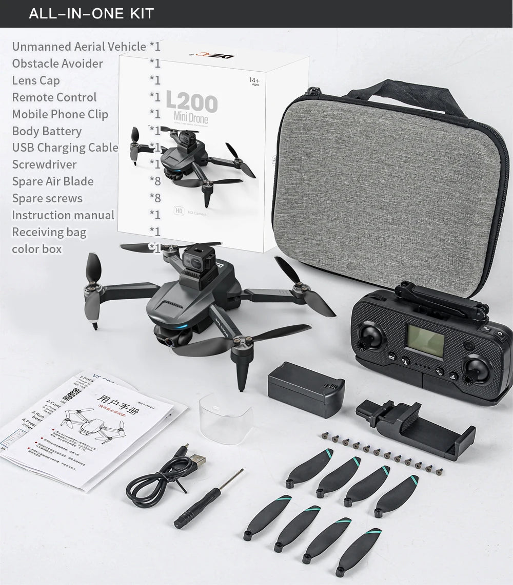 L200 PRO MAX Drone 4K HD Profesional GPS Brushless MotorQuadcopter 2-Axis Gimbal FPV 360°  laser Obstacle Avoidance RC Drone