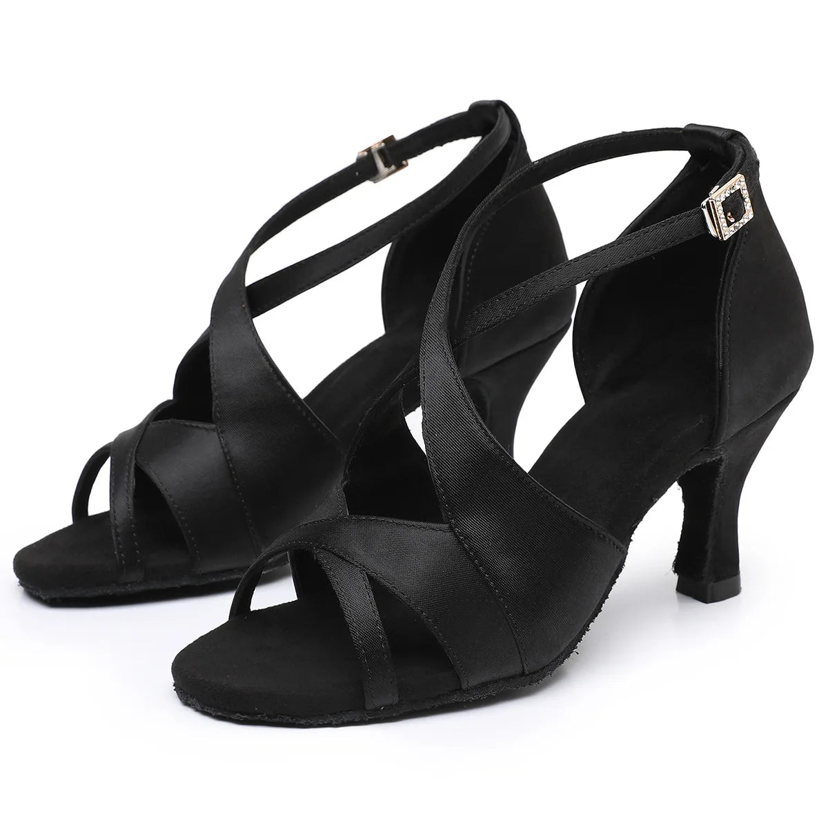 Latin Dance Shoes For Women Adults Soft Satin Breathable Sneakers Performance Shoes Cha Cha Fashion Social Dance Shoes Satin