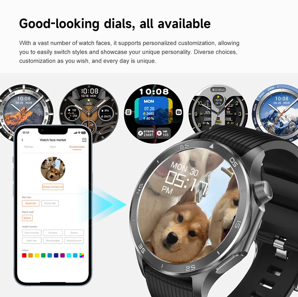 2025 New OPPO X2 Smart Watch Men's GPS Sports IP68 Waterproof Compass Heart Rate Blood Oxygen Bluetooth Call Smartwatches IOS