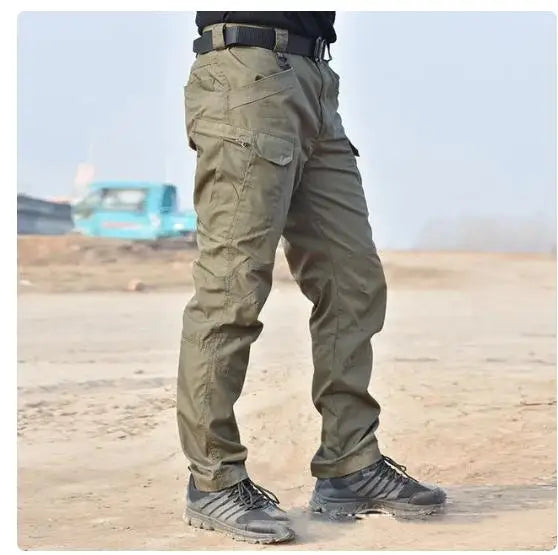 Mens Waterproof Cargo Pants Elastic Multiple Pocket SWAT Combat Trousers Outdoor Joggers Pant Tactical Hiking Hunting Pants Men