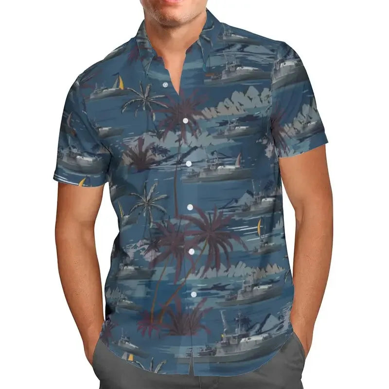 Extra-large streetwear 3d anime green short-sleeved Hawaiian shirt for men, beach summer 5xl for social men
