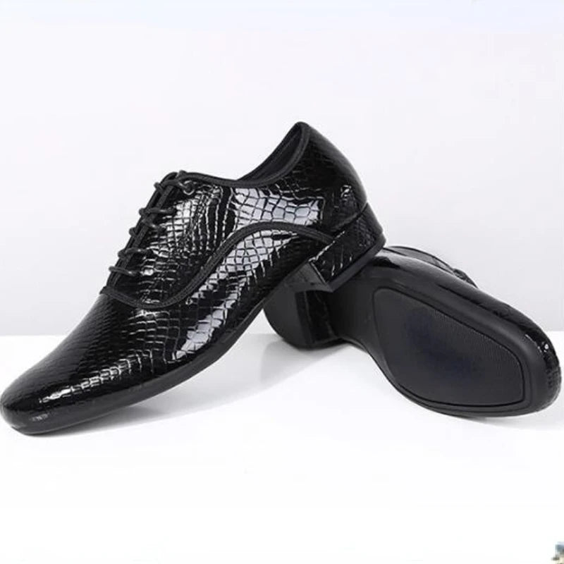 XIHAHA New Fashion Style Men's Latin Dance Shoes Leather Ballroom Tango Male Latin Dancing Shoe for Man Boy Sneaker Jazz Shoes