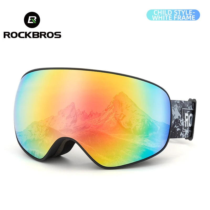 ROCKBROS Skiing Snowboarding Eyewear Goggles for Adult / Child Windproof Anti-fog Snow Ski Glasses Winter Sports Accessories