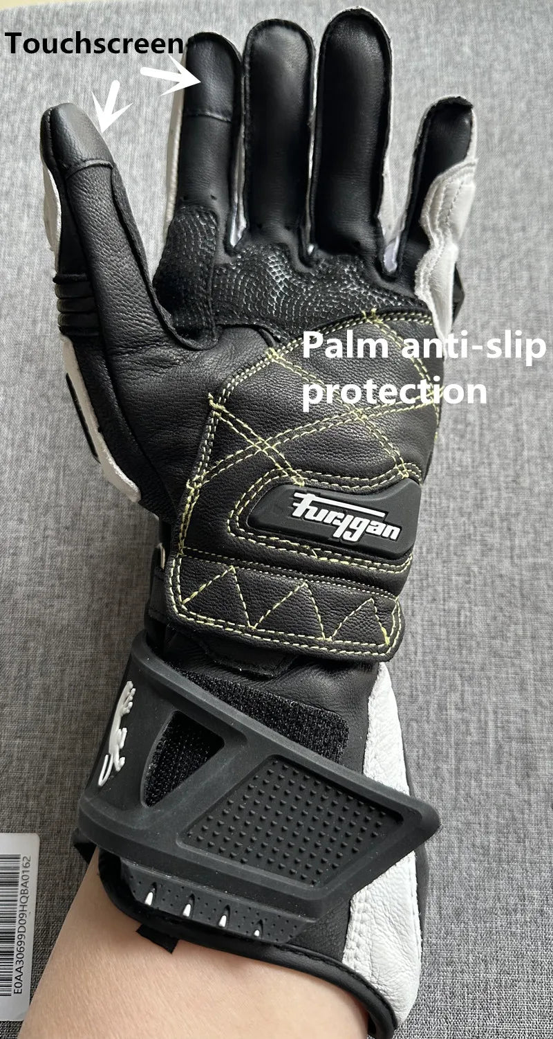 Genuine Leather Motorcycle Gloves Men's Windproof Outdoor Riding Motocross Gloves Touch screen Motociclismo Protective Equipment