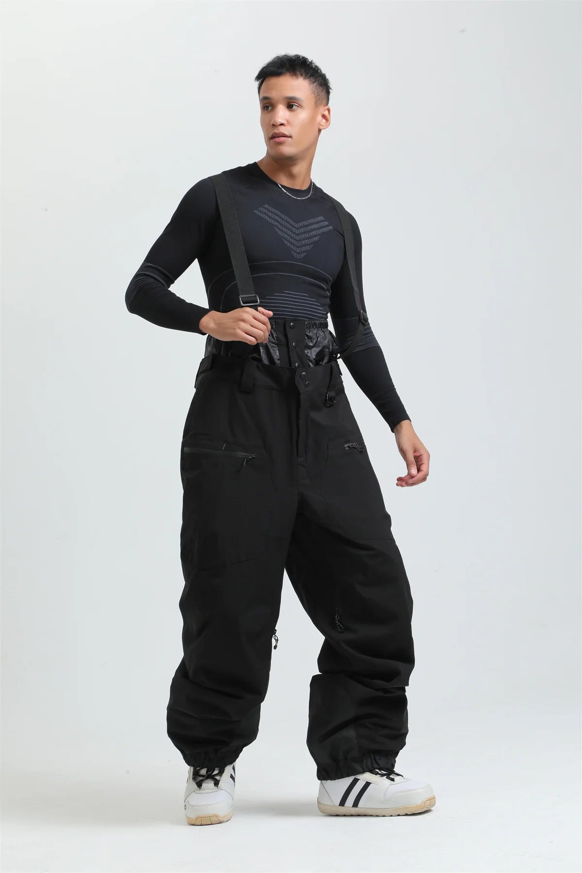 Gsou Outdoor Sport Mountain Female Ski Pants Winter Waterproof Men Women Snowboard Overalls Suspender Snowpants Warmth -40 degre