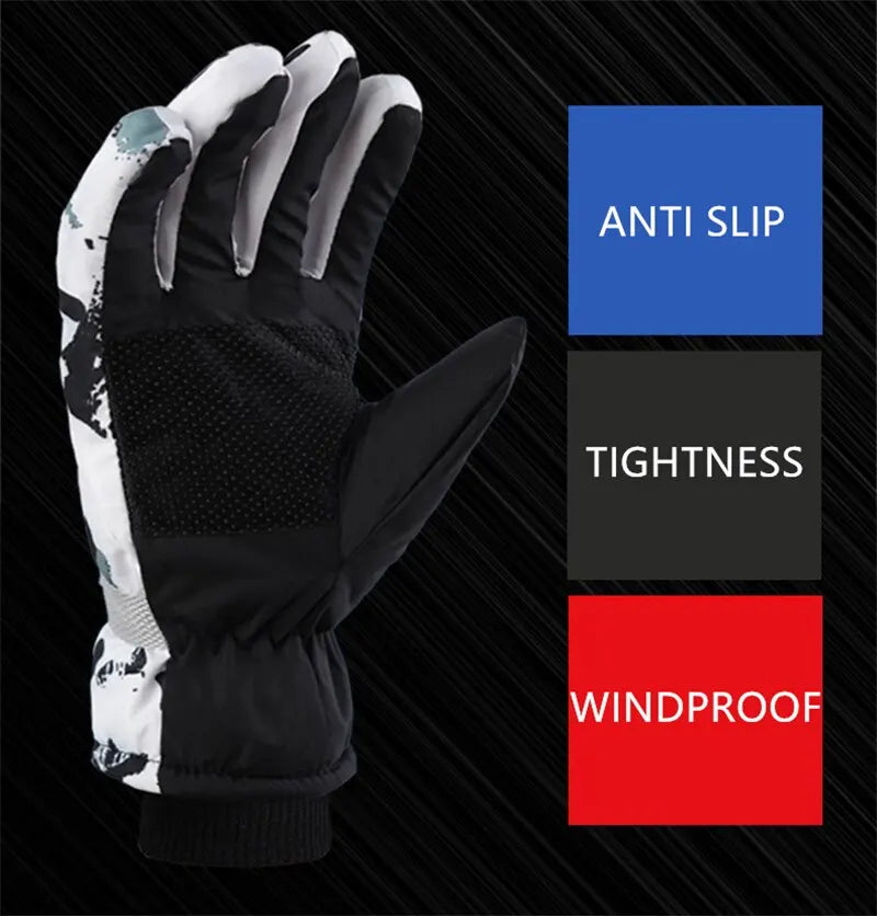 Winter Snow Ski Gloves Unisex Non-slip Touch Screen Waterproof Motorcycle Cycling Skiing Fleece Warm Sports Snowboard Glove