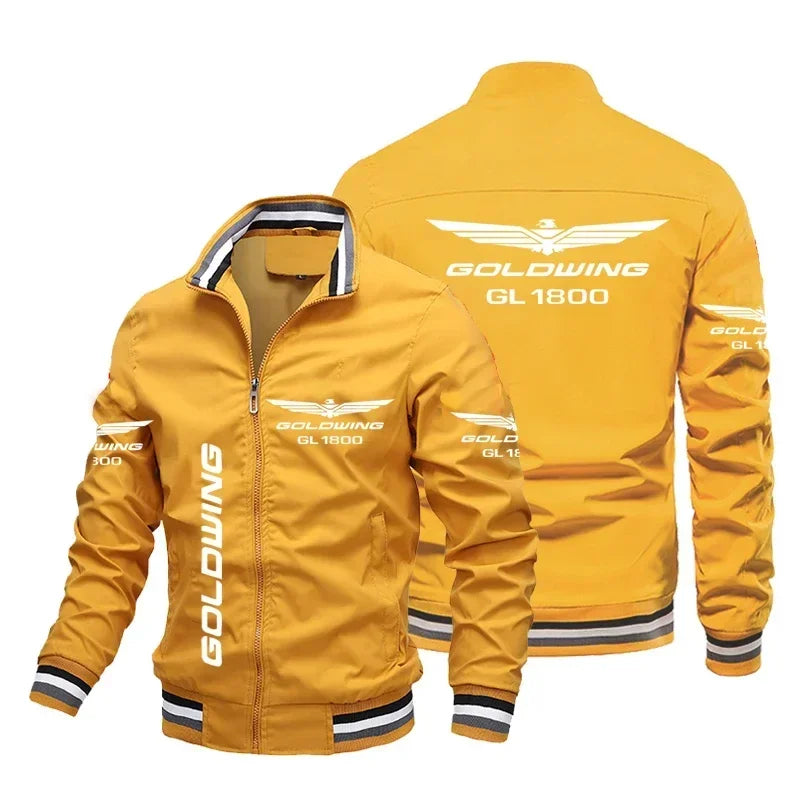 Honda Motorcycle Gold Wing GL1800 Print Jacket Biker Racing Team Custom Bomber Jacket Oversized Windbreaker Honda Men Clothing