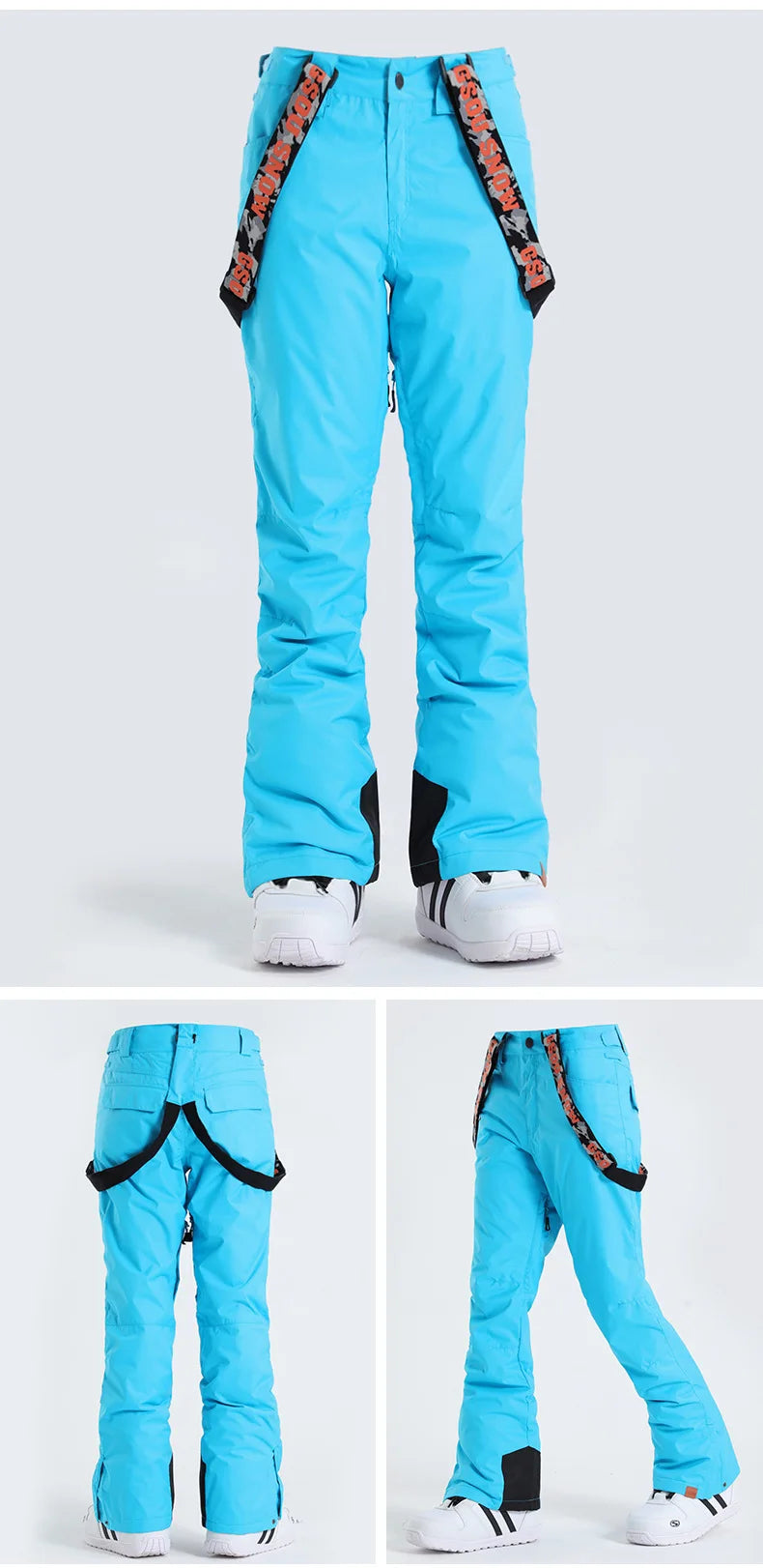 Gsou-Outdoor Hiking Trousers for Women, Snow Ski Pants, Waterproof, Free Breath, Long, Thick, Warm, Winter, New, 2024