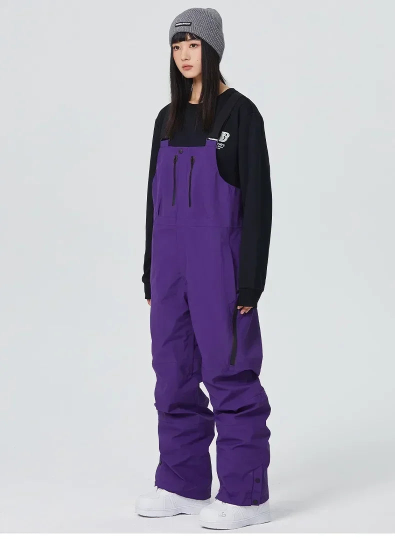 New 2025 Outdoor Winter Ski Pants for Women Men Waterproof Thermal Skiing Overalls Thickened Windproof Snowboard Straps Trousers