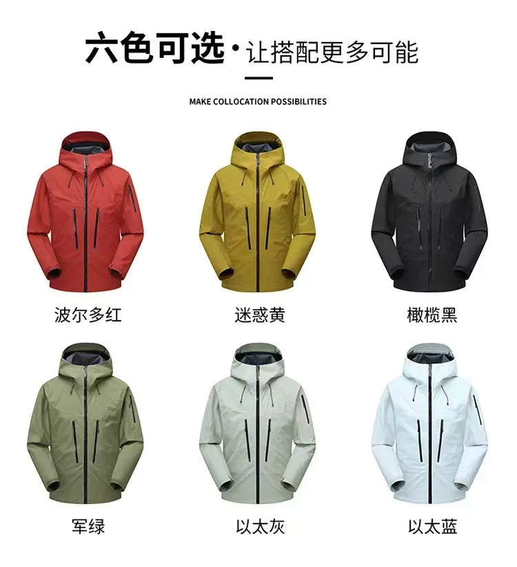 All-Weather Waterproof Hiking Jacket, High Breathability Mountaineering Coat for Men & Women