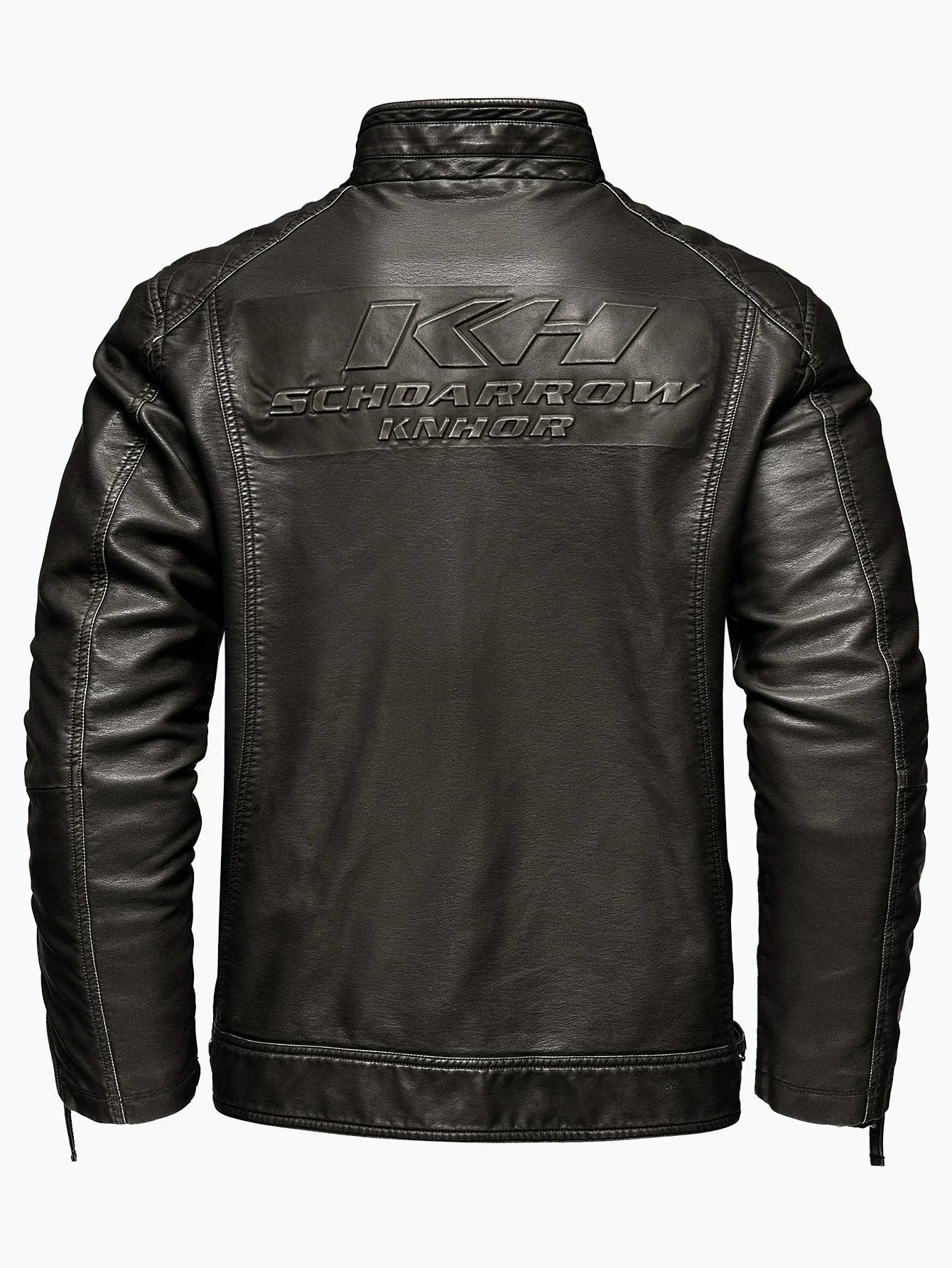 Men's Vintage Thickened Jacket Multi-Pocket Jacket, Stand-Up Collar Motorcycle Clothing, Casual PU Leather Jacket