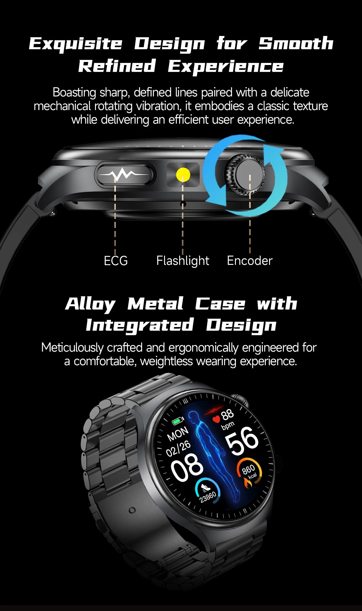 Nursing Grade Health Smartwatches For Men Women Precision Detection Heart Rate Blood Fats Uric Acid Blood Pressure ECG Smart Wat