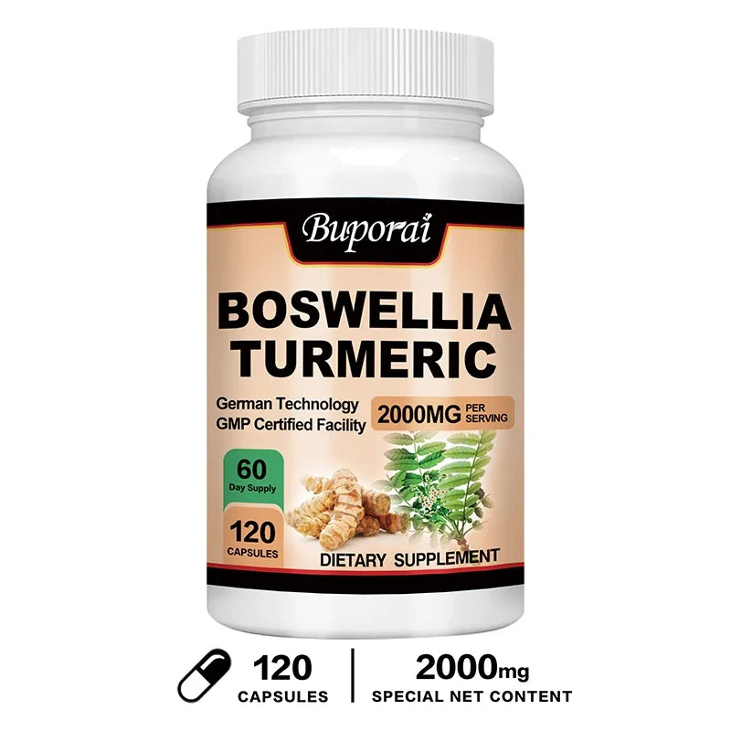 Boswellia Turmeric - Joint Health Supplement, Antioxidant, Helps with Back, Knees & Hand Discomfort