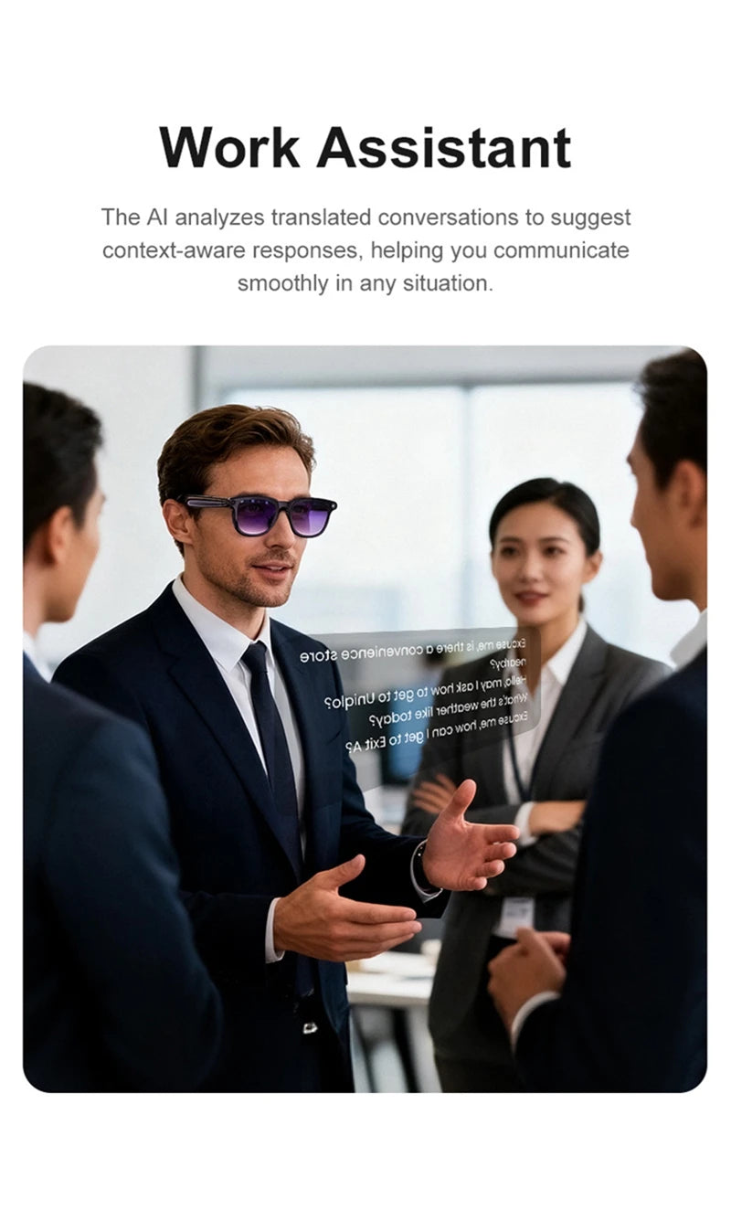 Lenovo 8K AI Smart Glasses With 100MP Camera Chat GPT Touch Sport Sunglasses Bluetooth Call Video Music Player For Men Women