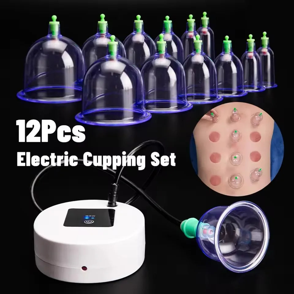 Tuhopeta Electric Vacuum Cupping Body Massager jar Suction Scraping Cup Fat Burner Therapy Anti Cellulite Slimming Body Cans