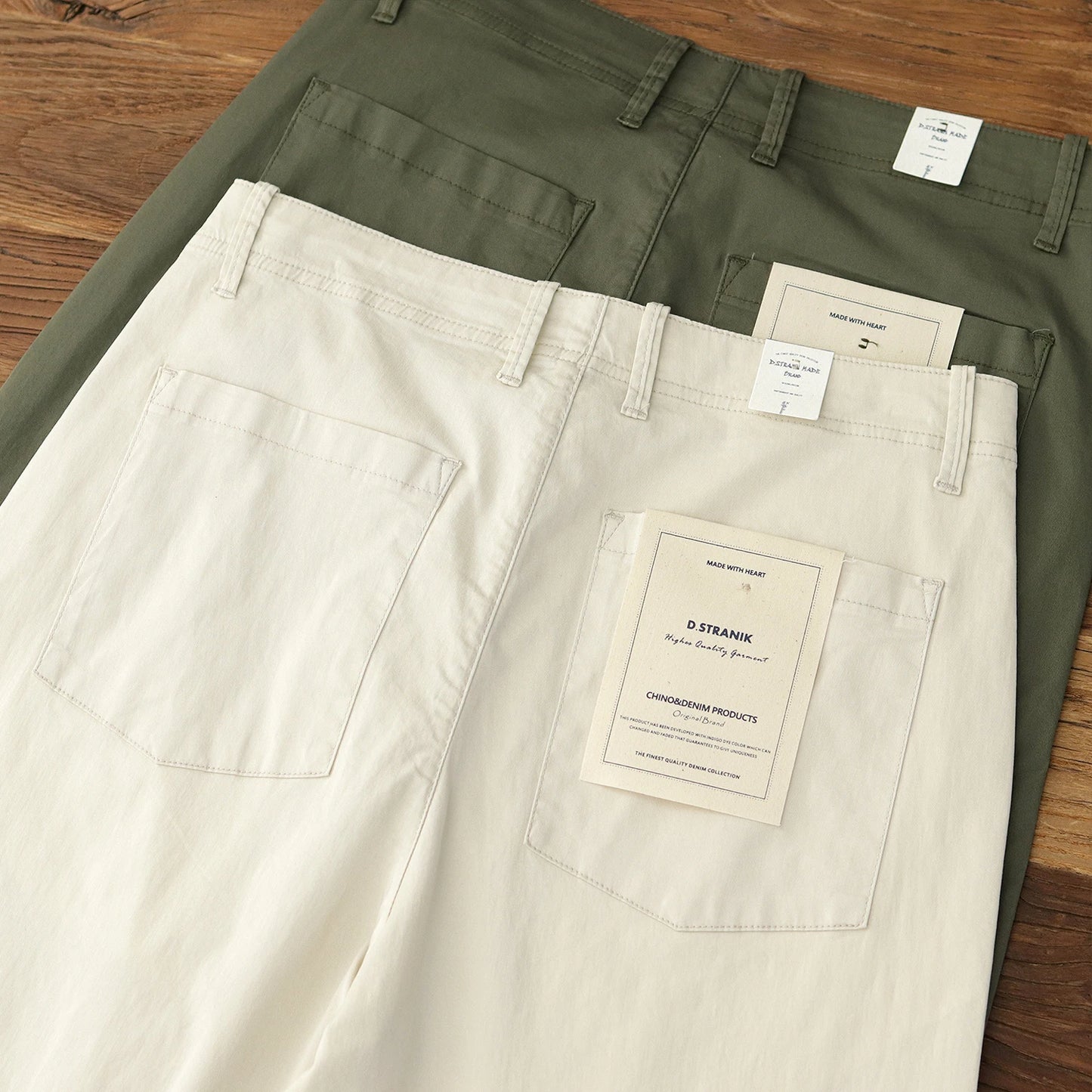 Summer thin straight leg pants American retro Chino simple beige white elastic black casual pants men