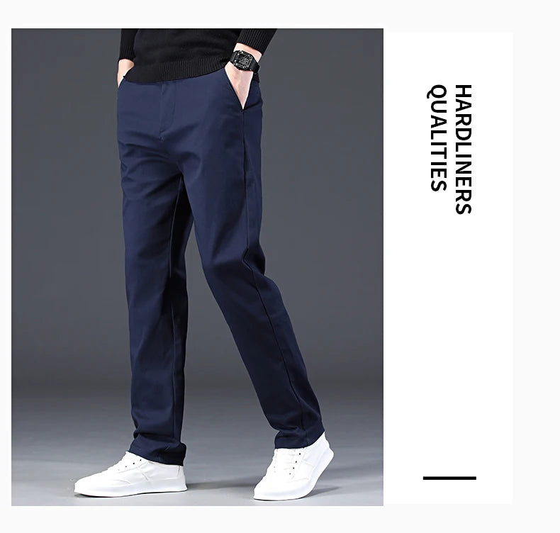 98% Cotton Men's Chinos & Casual Pants, Khaki Pants, Loose Straight , Streetwear Men ,Twill Pants,  Tall Men STRAIGHT Trousers