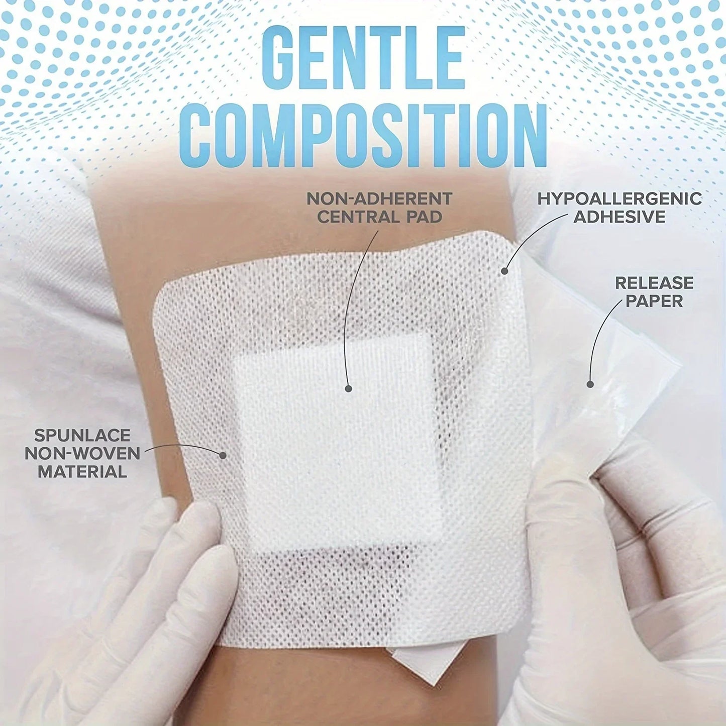 50pcs Large Size Hypoallergenic Non-woven Medical Adhesive Wound Dressing Band Aid Bandage Large Wound First Aid Health Patch