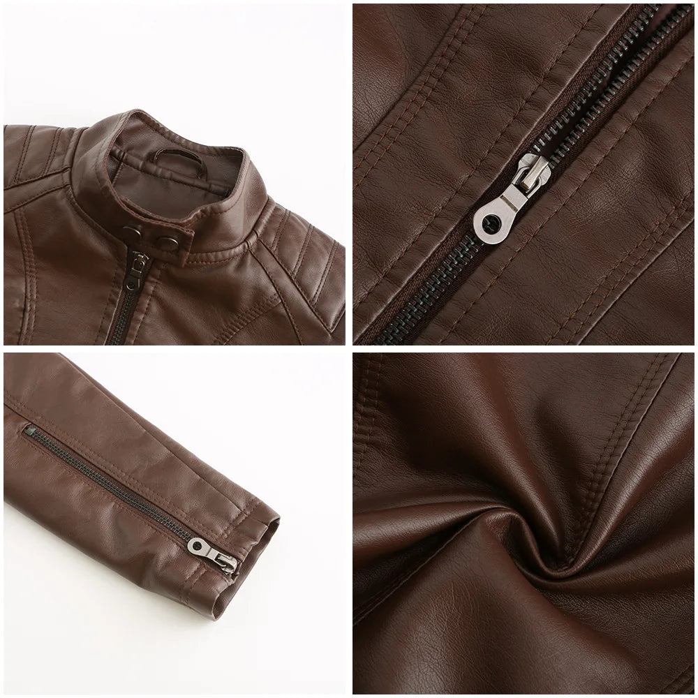 2026 New Lavender Purple Women's Long Sleeve PU Jacket, Fashion Motorcycle Leather Jackets, Red Coat, Black Outerwear.