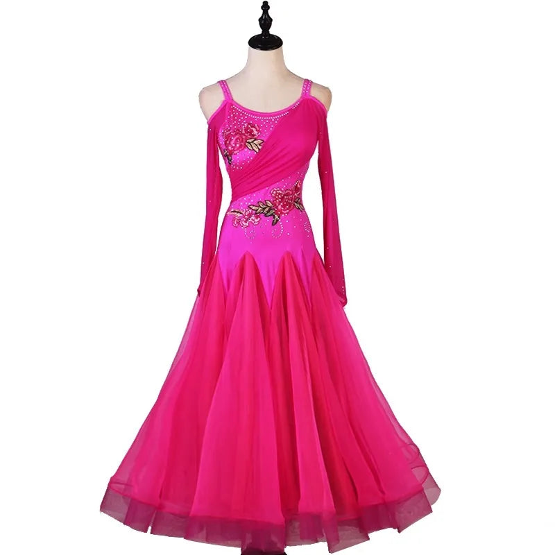Modern Dance Competition Ballroom Dress Dancewear Womens Waltz Suit Carnival Urban Costumes Practice Wear Girls Fashion Clothing