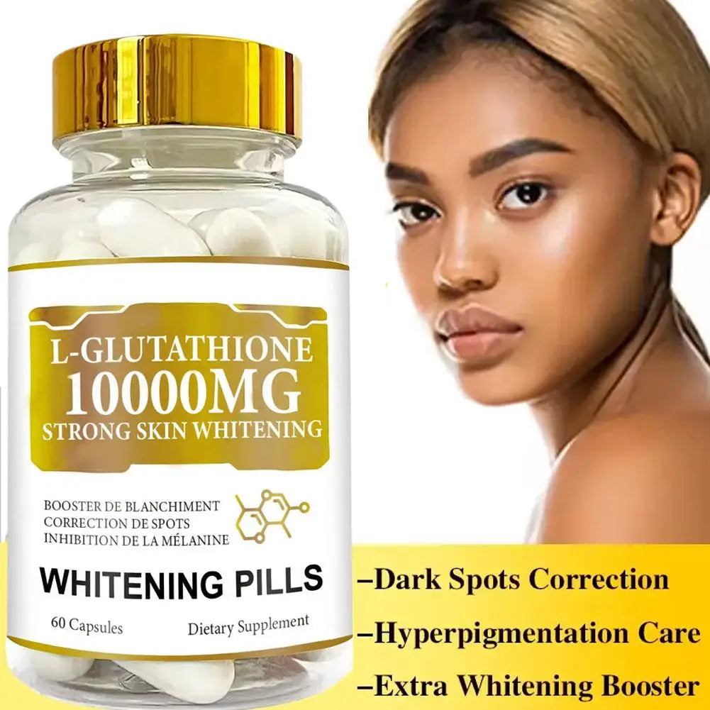 Whitening Pills 60 Capsules Glutathione 10000mg Strong Skin Whitening  Dietary Supplement