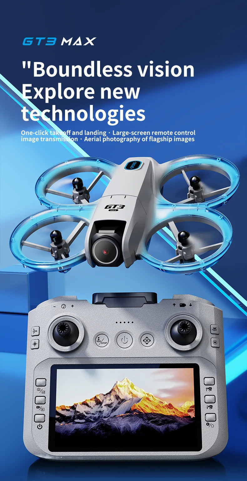 2026New GT3 MAX Drone 8K HD 4.3" Remote Control Headless Mode Helicopter 360° Flip Quadcopter Toys Mini Drone Fors Kid Toy Gifts