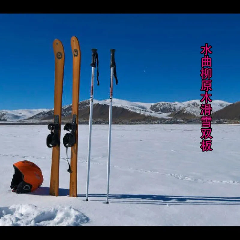 лыжи Fashion High Quality Log Manchurian Ash Ski Double Board Adults and Children Wooden Ski/Snowboard Skis