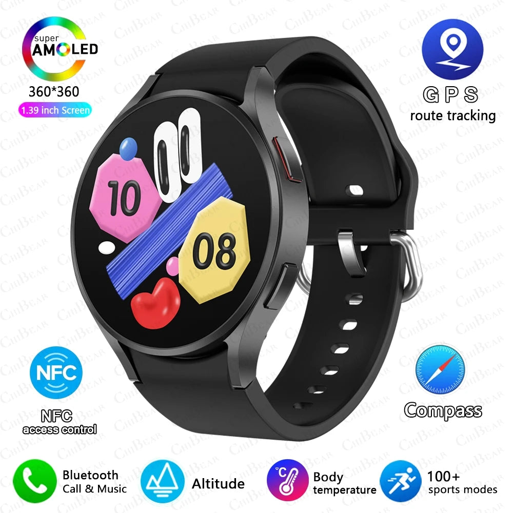 2025 New Bluetooth Call Smart Watch 6 Classic Men AMOLED HD Screen AI Voice Assistant Bluetooth Call NFC GPS Smartwatch Women