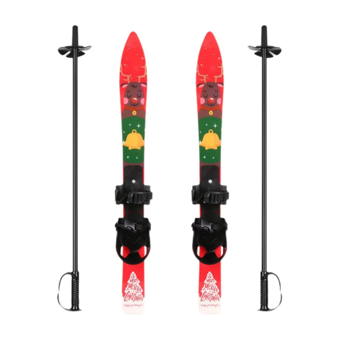 Snow Short Skis with Ski Poles with Bindings Snowboard Kids Outdoor Recreation Ice Skates Boys Girls Sporting Goods Skiboards
