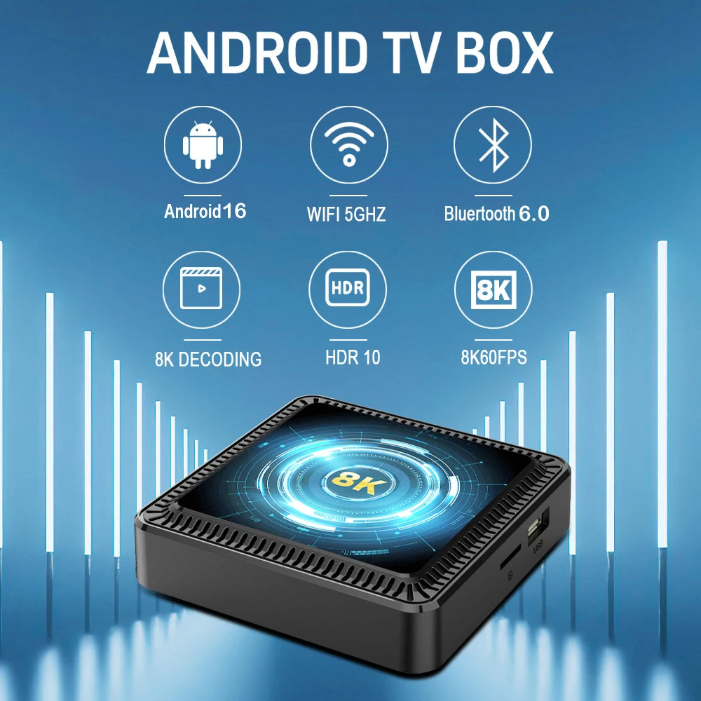 Q19 Smart TV Box Android 16 Allwinner H618 8GB 128GB 256GB Media Player Google Assistant BT6.0 Wifi 5G 8K Very Fast Set Top Box