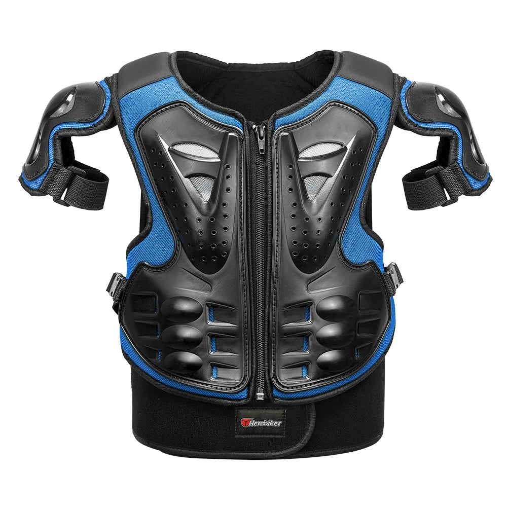 Kid's Motorcycle Armor Vest Protection Motocross Body Armor Jacket Protective Armors Riding Kneepads Moto Full Armor Children