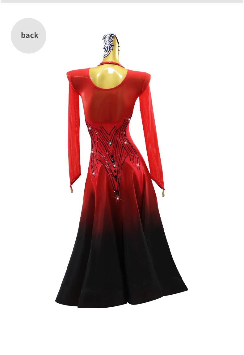 Womens Modern Dress Carnival Girls Ballroom Dance Costumes Waltz Female Suit Korean Stadium Lyrical Long Sleeve Stage Party Sets