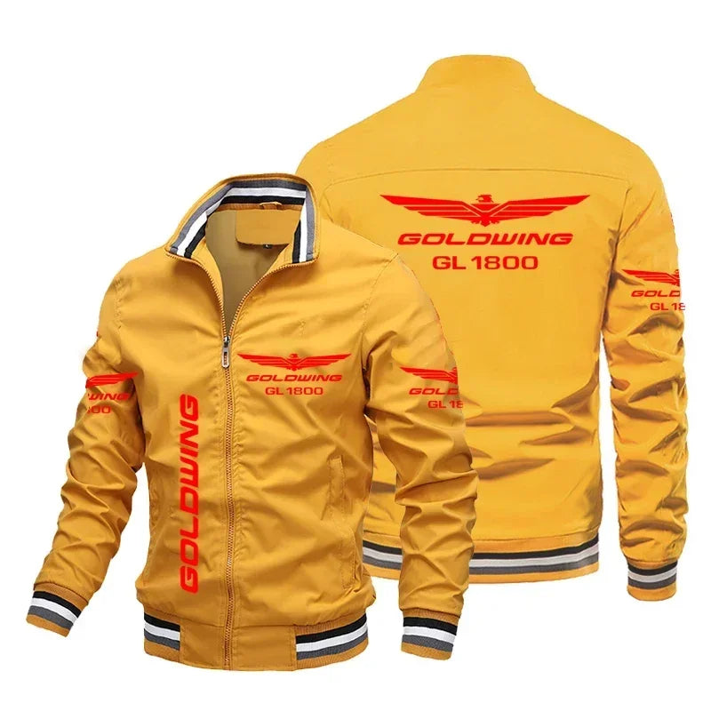 Honda Motorcycle Gold Wing GL1800 Print Jacket Biker Racing Team Custom Bomber Jacket Oversized Windbreaker Honda Men Clothing