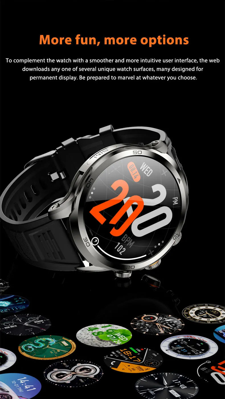 8GB+128GB H19 Smart Watch 1.95-inch Amoled Large Screen 190° Rotary Camera 1900Mah Battery GPS WIFI Android Smartwatch Men Adult