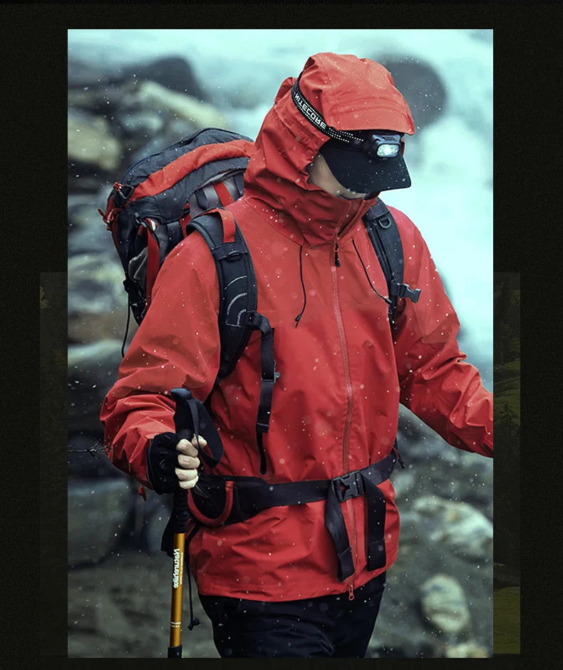 All-Weather Waterproof Hiking Jacket, High Breathability Mountaineering Coat for Men & Women