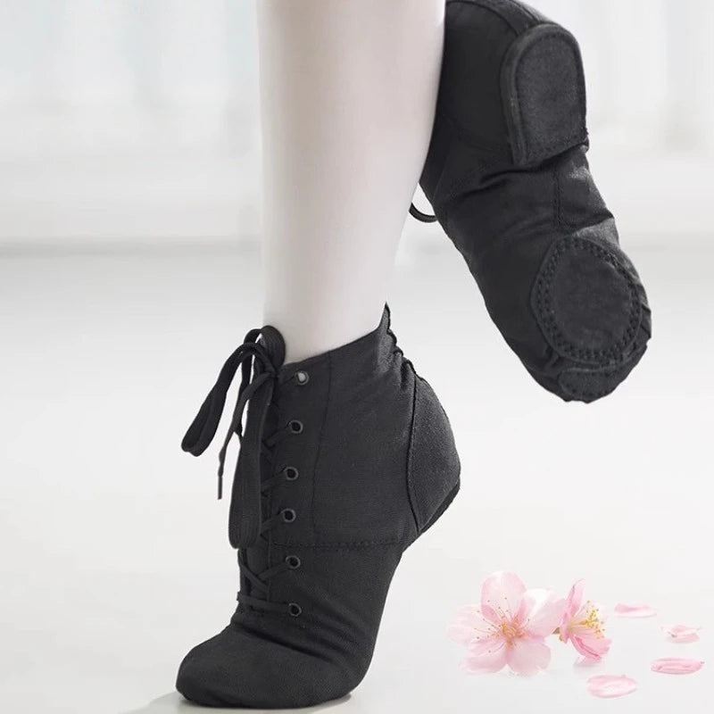 High Top Desinger Ballet Dance Split Heels Sole Shoe Black Red White Men Women Boys Girls Canvas Jazz Shoes
